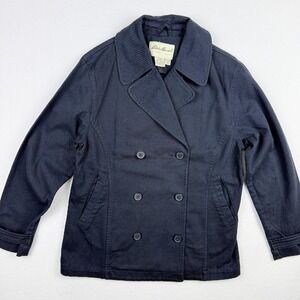 Eddie Bauer Pea‎ Coat Double Breasted Jacket Collared Petite Size S